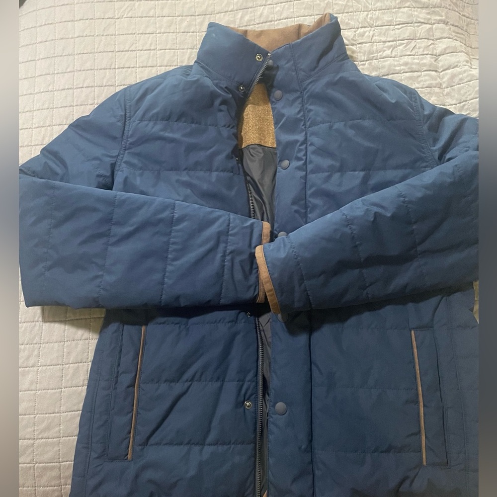 Vineyard Vines Men's Blue Quilted Jacket size S worn in excellent condition
